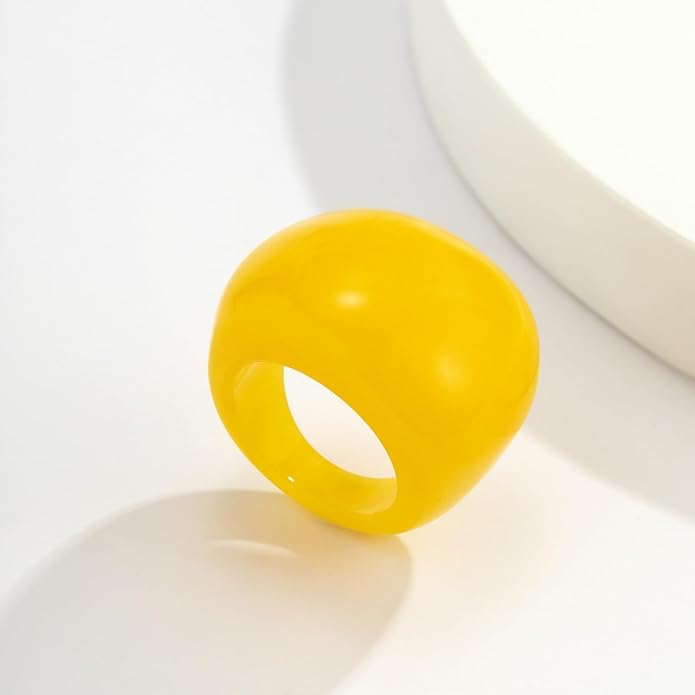 Colorful Chunky Acrylic Ring for Women,Vintage Statement Stackable Rings Candy Color Knuckle Finger Rings Y2K Fashion Classic Jewelry
