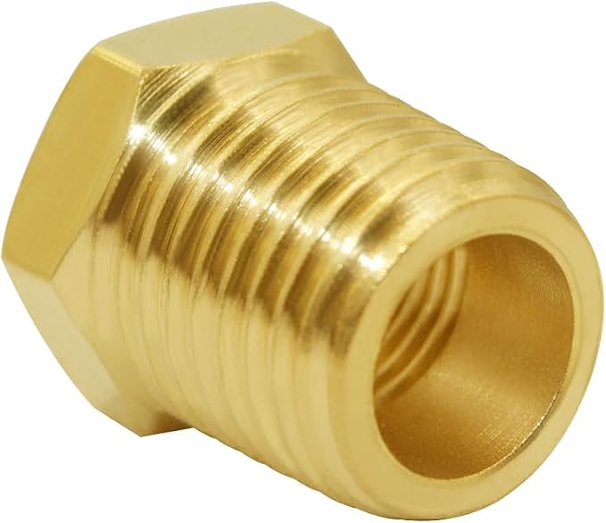 Joywayus 5Pcs Brass Reducing Hex Bushing 1/4" NPT Male to 1/8" NPT Female | - Image 3