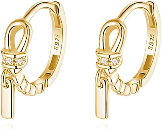 Reffeer Solid 925 Sterling Silver Minimalist Hoop Earrings for Women Teen Girls CZ Hoop Earrings Cartilage Helix Hoop Earrings Huggie