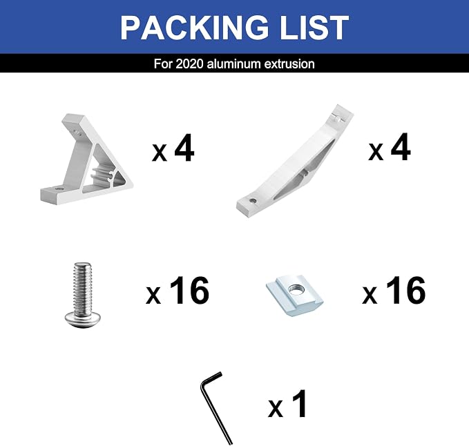 8Pcs 2020 45/135 Degree Corner Bracket Connector 2020 Extrusion Hardware T-Slot - Image 3