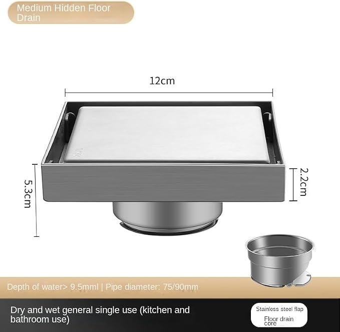 Floor Ground Drain with Anti-Backflow Valve 304 Stainless Steel Floor Drain - Image 2