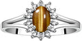 Rylos 14K White Gold Classic Halo Ring: Diamonds, 6X4MM Oval Gemstone - Birthstone Jewelry for Women - Stunning Diamond Gold Ring Sizes 5-10
