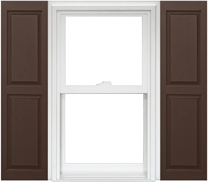 Homeside Raised Panel Vinyl Shutter 1 Pair 14-1/2in. x 51in. 035 Brown by Polaris