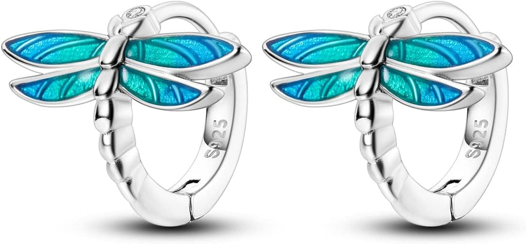 NARMO Earrings for Women 925 Sterling Silver Heart Hoops Small Colorful Rainbow Hoop Earrings Huggie Earrings