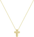 OGD Bubble Cross Necklace for Women 14k Gold Plated Cross Necklace Stackable Dainty Gold Necklace Mariner Chain Necklace CZ Cross Pendant Necklaces Set Simple Jewelry Gift