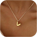 Bubble Gold Silver Letter Necklace Initial Necklaces for Women Trendy 14K Dainty Charm Pendant Name Necklace Personalized Jewelry Gift for Women Teen