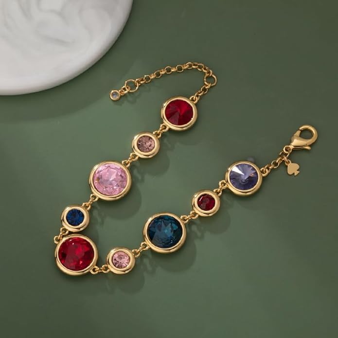 Women's Bracelet Colorful Zircon Geometric Circle Alloy Jewelry Fashion Luxury Gift for Daily Office Wear