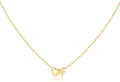 M MOOHAM Valentines Gifts for Kids Her - Heart Initial Necklaces for Women Girls 14K Gold Plated Tiny Heart Necklace Jewelry for Kids Personalized Birthday Gifts for Teen Girls Trendy