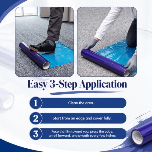 Amylove 24 Inch X 100 ft Carpet Plastic Protection Film - Image 3