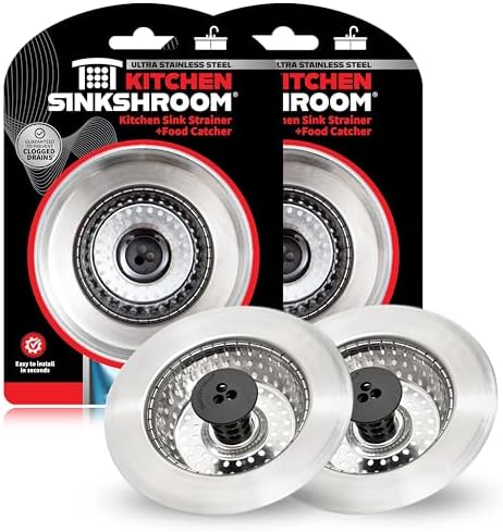 SinkShroom Revolutionary Clog-Free Sink Strainer Basket, Stainless Steel by TubShroom