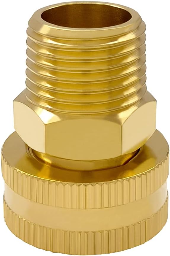 Hooshing 3PCS Garden Hose Adapter 1/2" NPT Male to 3/4" GHT Female Thread | - Image 5