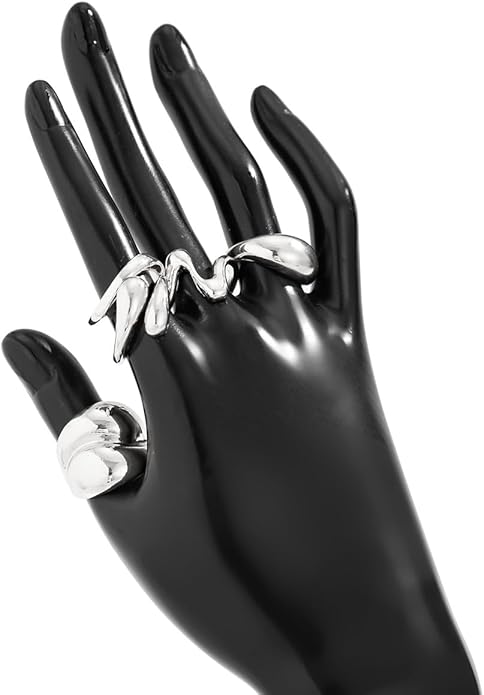 Sora Tuki Rings for Women Chunky Rings Set Adjustable Stackable Ring for Women Bold Thick Statement Ring Trendy Chunky Jewelry
