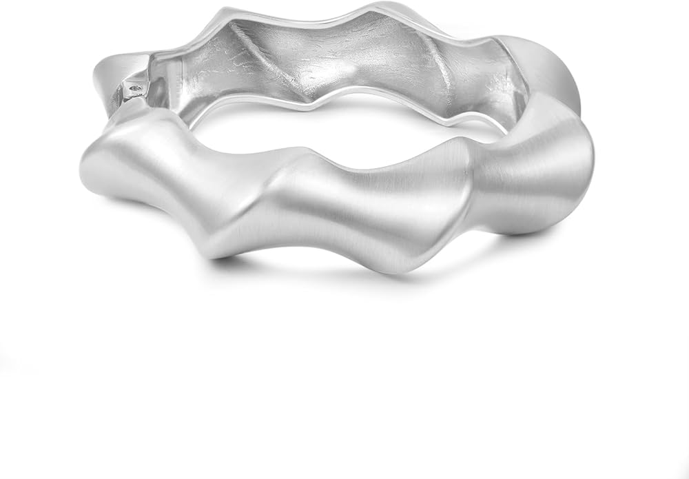 Chunky Gold/Silver Gold Cuff Bangle Bracelets for Women Trendy Hinged Cuff Open Wide Chunky Gold Bracelet Minimalist Bangle Jewelry Gift