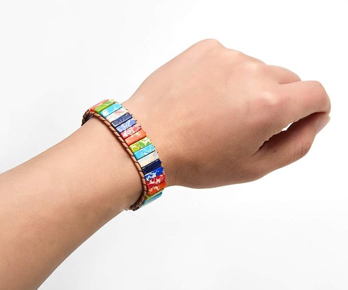ZOSOJONA 7 Chakra Bracelet Bohemian Handmade Leather Wrap Healing Protection Natural Stone Yoga Beaded Bracelets Boho Friendship Jewelry