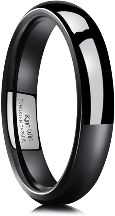 King Will Tungsten Carbide Wedding Band for Men Women Promise Rings for Couples Domed High Polish