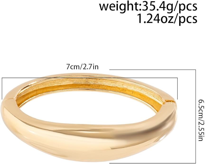 Gold Bracelets for Women Trendy Adjustable Gold Plated Cuff Bangle Bracelets Bold and Beautiful Wide Chunky Gold Bracelet Minimalist Bangle Jewelry for Women