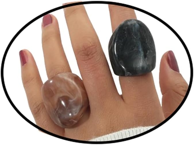 Multicolor Resin Chunky Rings for Women,Acrylic Plastic Rin Knuckle Finger Cute Trendy Aesthetic Y2k Statement Ring Vintage Simple Geometric Rings Jewelry