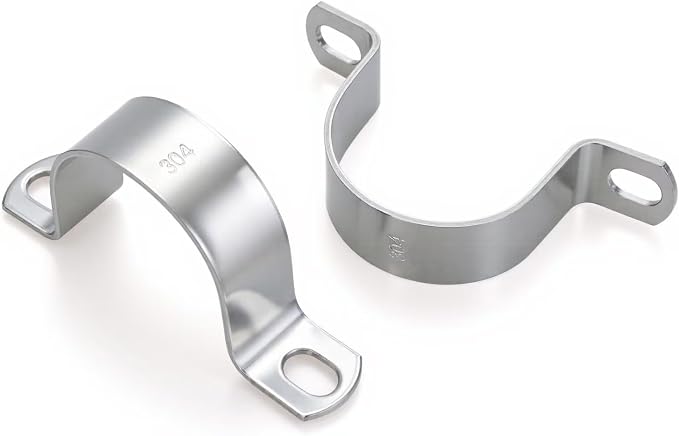 6 PCS 2 Inch, 304 Stainless Steel Thickened Pipe Clamps, Heavy-Duty Two Hole - Image 4