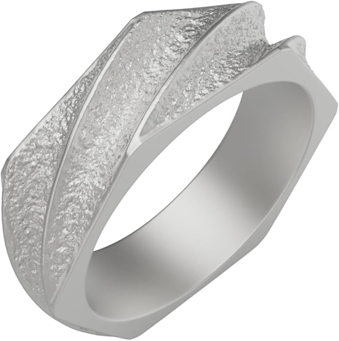 Sculpted Helix Band Ring, 925 Sterling Silver Ring, Silver Band, Mens Signet Rings, Handmade Rings, Gift For Men And Women