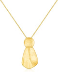 YUJIE Hammered Geometric Necklace Gold Plated Round & Teardrop Pendant Adjustable Chain Chic Elegant Jewelry