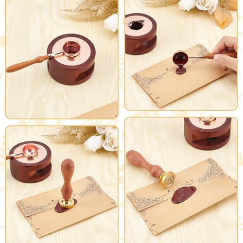 CRASPIRE Flower Wax Stamp Christmas Wreath Wax Seal Head 3cm Golden Metal Brass - Image 3