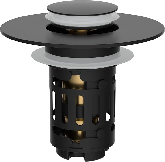 Hibbent Upgraded 3 in 1 Bathroom Sink Drain Strainer, Pop Up Stopper by Hibbent