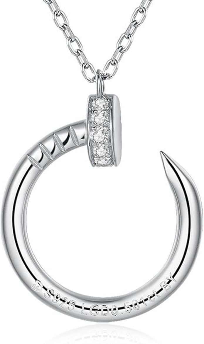 Lab Grown Diamond Necklace, Solid 925 Sterling Silver with Round Cut, Fine Jewelry for Women Anniversary Birthday Valentine’s Day Gifts