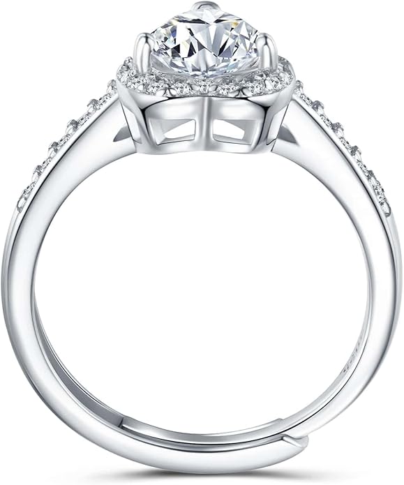 Atylyk Moissanite Engagement Ring Solitaire Sterling Silver Promise Rings for Women Lady