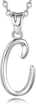 EUDORA Sterling Silver Initial Necklaces for Women, Classic 26 Letter Neckless Gifts for Girls, Sister, Mother Daughter, 18 inch Chain