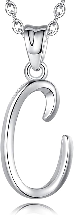 EUDORA Sterling Silver Initial Necklaces for Women, Classic 26 Letter Neckless Gifts for Girls, Sister, Mother Daughter, 18 inch Chain