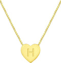 YL Initial Necklace 925 Sterling Silver Heart Letter Pendant A-Z Alphabet Cubic Zirconia Jewelry for Women