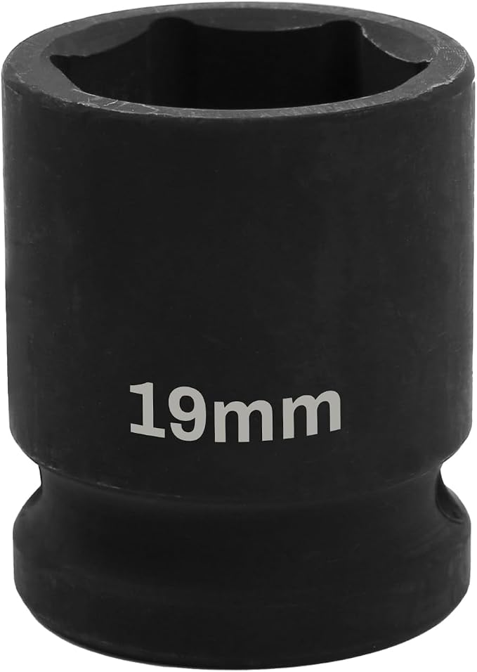 1/2" Drive 19mm Deep Impact Socket, 6 Point Chrome Molybdenum Steel Heavy Duty by YTkavq