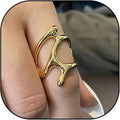 Chunky Rings For Women, Gold Silver Thumb Ring Asymmetrical Wavy Curve Ring Adjustable Non Tarnish Dainty Stainless Steel New Year Anniversary Birthday Jewelry Gift