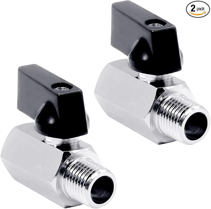 Beduan 1/4" Brass Mini Ball Valve NPT Female to Male Shut-Off Valve 2 PCS by Beduan