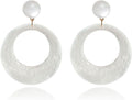 70s Earrings Retro White Acrylic Hoop Earrings 70s Accessories for Women 70s Jewelry Disco Outfits for Women