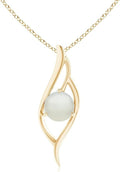 Angara Natural Moonstone Pendant for Women | Moonstone Angel Wing Bypass Pendant in 14K Solid Gold/Platinum With 18" Chain | Birthday, Anniversary, Gemstone Jewelry Gift