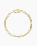 gorjana - Heart Padlock Bracelet 7" - 18k Gold Plating - Elegant and Romantic Design - Heart-Shaped Padlock Closure - Versatile for Any Occasion