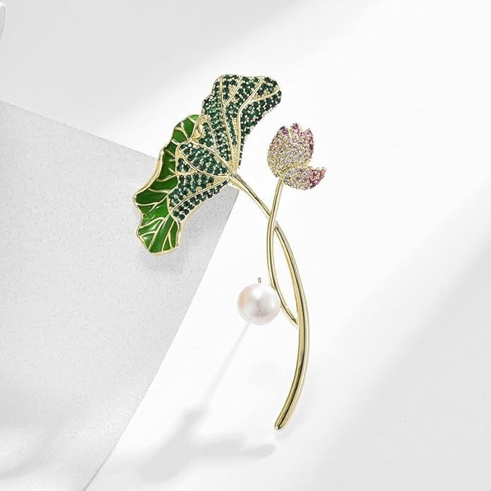 Flower Brooch Pin - Rhinestone Flower Pin 18k Gold Plated - Thanksgiving Day, Birthday, Wedding Gifts for Mom, Wife
