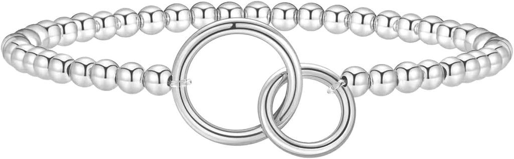 Valentines Day Gifts for Women Her - Beaded Stretch Handmade Ball Bracelets Cute Charm Bracelet Dainty Stackable Cross Heart Bow Wave CZ Jewelry Gifts Trendy Stuff