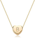 Tiny Gold Initial Heart Necklace-14K Gold Plated Handmade Dainty Letter Heart Necklace for Women Necklace Jewelry