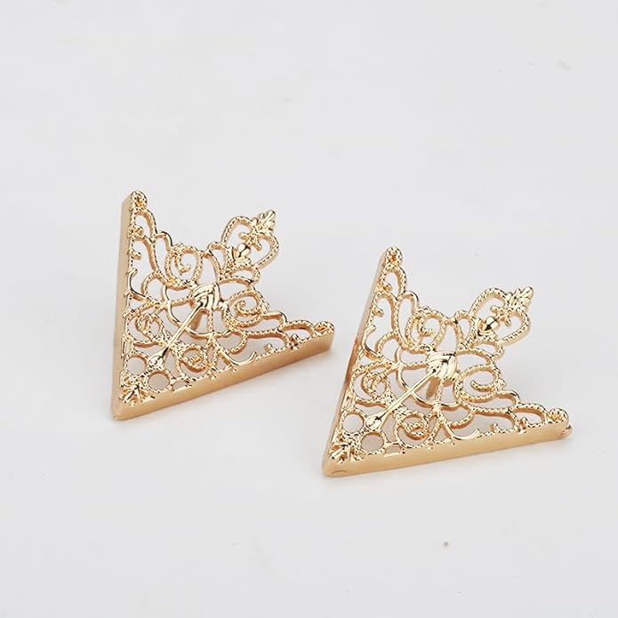 5 Pairs Retro Hollow Pattern Shirt Collar Brooches For Women And Men Gold Plated Triangle & Simple Elegant Double Leaf Collar Pin Brooches Gold Silver Plant Brooch Jewelry