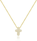 OGD Bubble Cross Necklace for Women 14k Gold Plated Cross Necklace Stackable Dainty Gold Necklace Mariner Chain Necklace CZ Cross Pendant Necklaces Set Simple Jewelry Gift