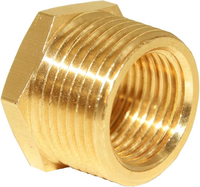 Hooshing 6PCS Brass Reducer Hex Bushing 3/4" NPT Male x 1/2" NPT Female | Heavy - Image 3