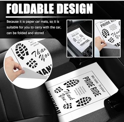 12PCS Paper Floor Mats for Cars Detail, Foldable Disposable Car Floor Mats for - Image 5