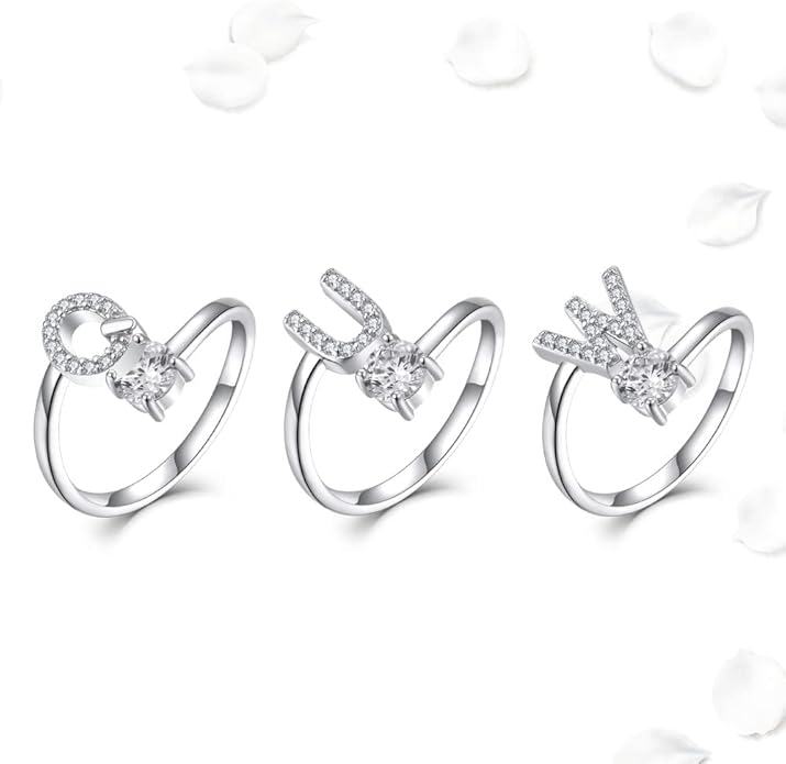 STARCHENIE Adjustable Initial Ring for Women 925 Sterling Silver Letters A-Z 26 Alphabet Rings Size 7