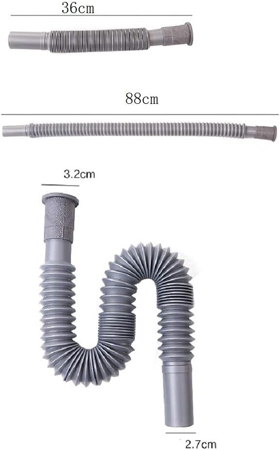 OLIREXD 1-1/4 Inch Flexible and Expandable Drain Pipe Tube S Trap, Universal - Image 2