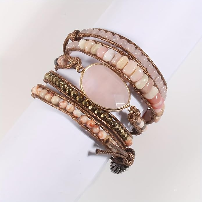 ZOSOJONA Women Wrap Bracelets Boho Natural Stone Jasper Turquoises Strand Bracelet Jewelry Collection