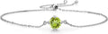 Gem Stone King Gemstone Birthstone Solitaire Bracelet For Women | 925 Sterling Silver | Round 6MM | Gift for Her Women Wife Mom Lady Daughter | Adjustable Bolo Bracelet | Easy-On Easy-Off