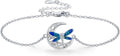 Dragonfly Bracelet 925 Sterling Silver Butterfly Bracelet Adjustable Celtic Moon Bracelet Irish Celtic Jewelry Gifts for Women