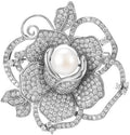 Flower Brooch Pin - Rhinestone Flower Pin 18k Gold Plated - Thanksgiving Day, Birthday, Wedding Gifts for Mom, Wife